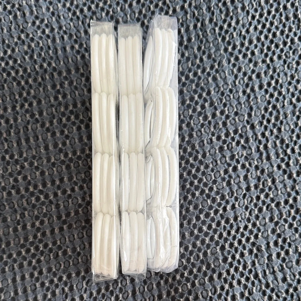 White Oval Shower Curtain Hooks - 3 Sets of 12 (36)
